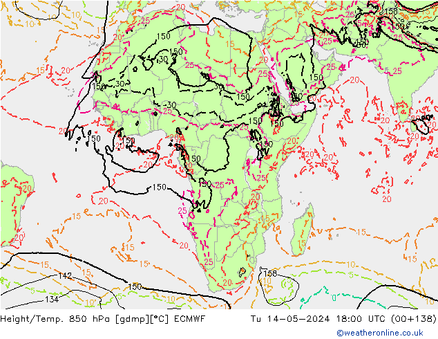 Z500/Rain (+SLP)/Z850 ECMWF mar 14.05.2024 18 UTC