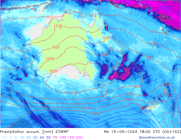 Precipitation accum. ECMWF Qua 15.05.2024 18 UTC