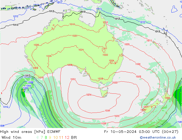 High wind areas ECMWF ven 10.05.2024 03 UTC