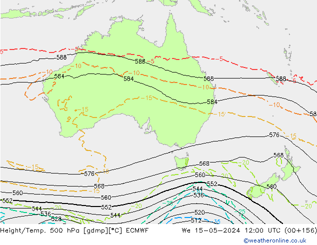 Z500/Rain (+SLP)/Z850 ECMWF We 15.05.2024 12 UTC