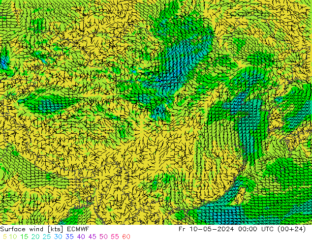 风 10 米 ECMWF 星期五 10.05.2024 00 UTC