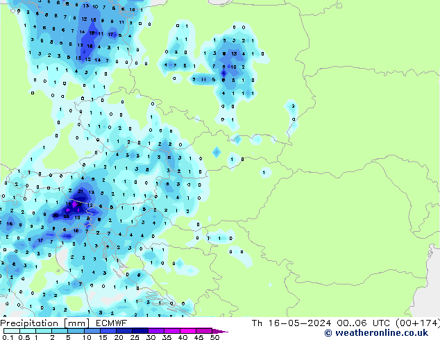 Précipitation ECMWF jeu 16.05.2024 06 UTC