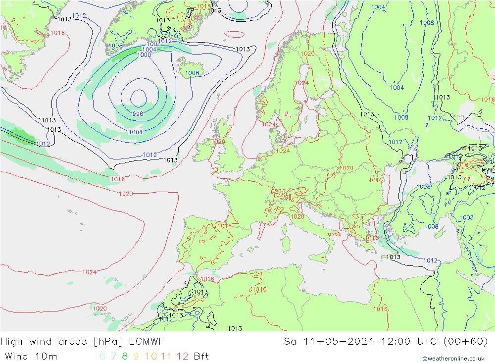 Windvelden ECMWF za 11.05.2024 12 UTC