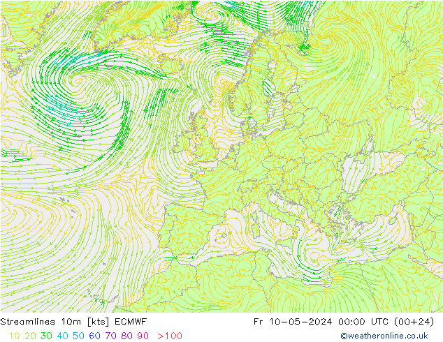风 10m ECMWF 星期五 10.05.2024 00 UTC