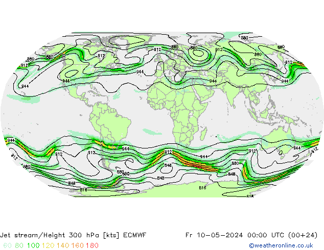 高速氣流 ECMWF 星期五 10.05.2024 00 UTC