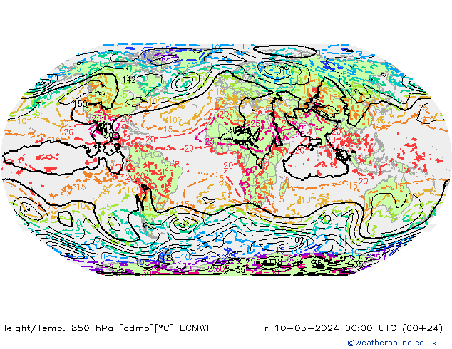 Height/Temp. 850 hPa ECMWF 星期五 10.05.2024 00 UTC