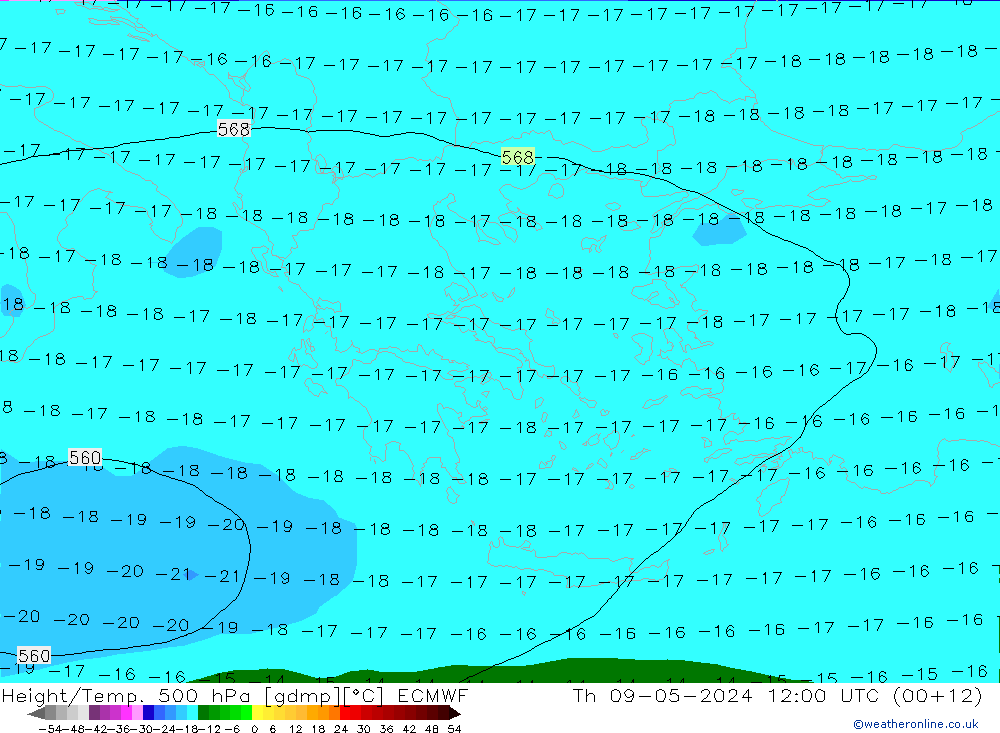 Z500/Rain (+SLP)/Z850 ECMWF  09.05.2024 12 UTC
