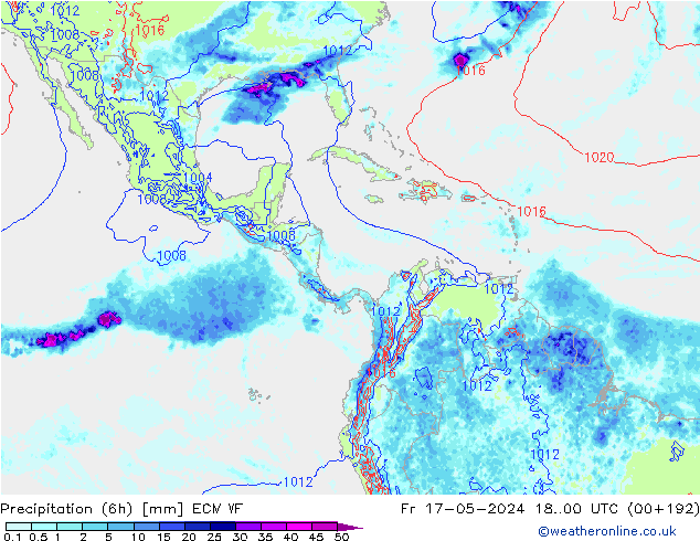 Z500/Regen(+SLP)/Z850 ECMWF vr 17.05.2024 00 UTC