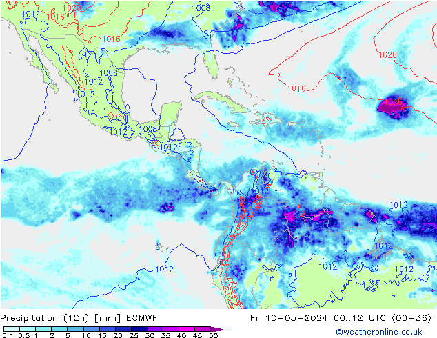Precipitazione (12h) ECMWF ven 10.05.2024 12 UTC