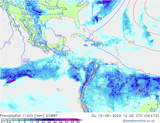 Yağış (12h) ECMWF Paz 12.05.2024 00 UTC