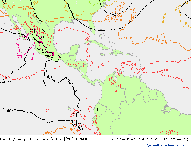 Z500/Rain (+SLP)/Z850 ECMWF sáb 11.05.2024 12 UTC