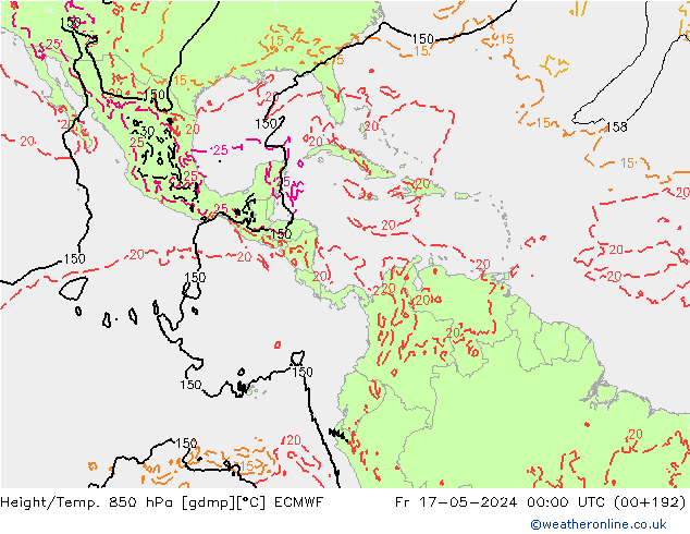 Z500/Regen(+SLP)/Z850 ECMWF vr 17.05.2024 00 UTC