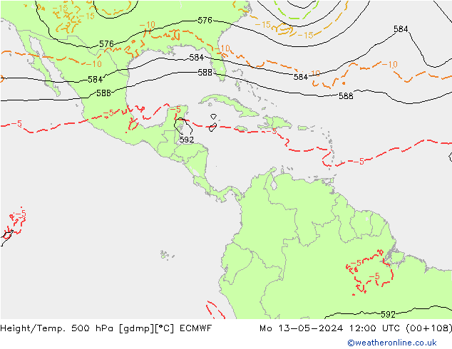 Z500/Rain (+SLP)/Z850 ECMWF ��� 13.05.2024 12 UTC