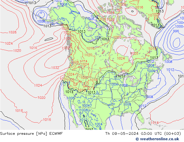 Luchtdruk (Grond) ECMWF do 09.05.2024 03 UTC