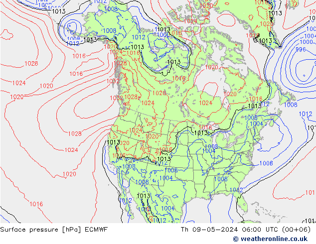 Bodendruck ECMWF Do 09.05.2024 06 UTC