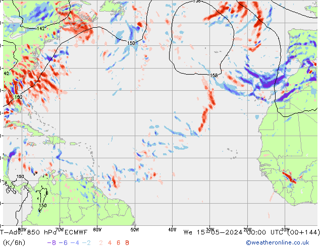 T-Adv. 850 hPa ECMWF Çar 15.05.2024 00 UTC
