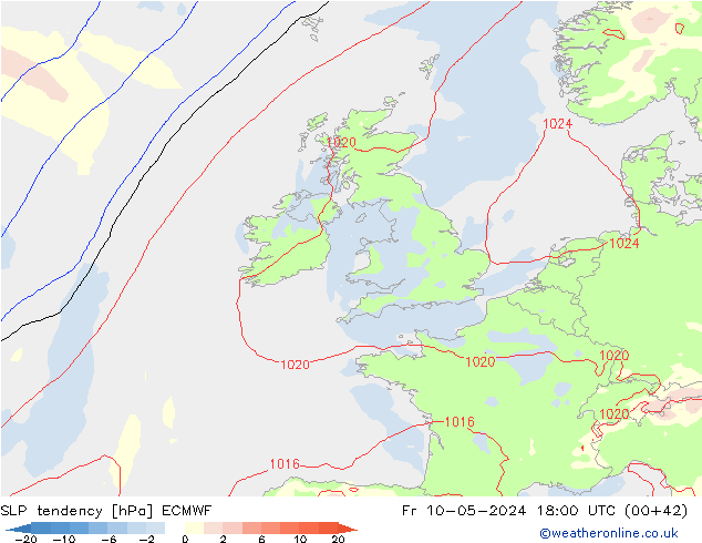 Druktendens (+/-) ECMWF vr 10.05.2024 18 UTC