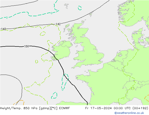 Z500/Rain (+SLP)/Z850 ECMWF Fr 17.05.2024 00 UTC