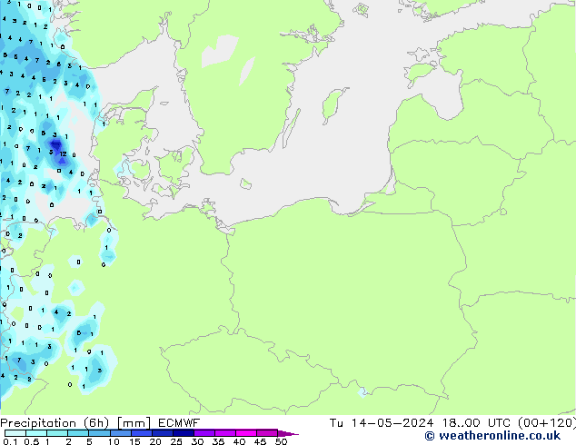 Z500/Regen(+SLP)/Z850 ECMWF di 14.05.2024 00 UTC