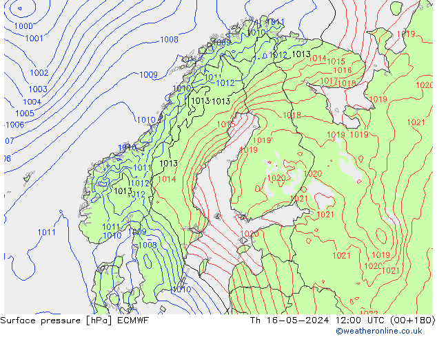 Yer basıncı ECMWF Per 16.05.2024 12 UTC