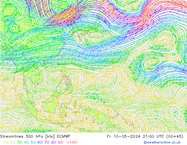 ветер 300 гПа ECMWF пт 10.05.2024 21 UTC