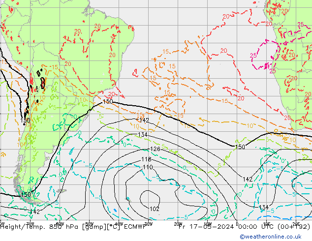 Z500/Regen(+SLP)/Z850 ECMWF vr 17.05.2024 00 UTC