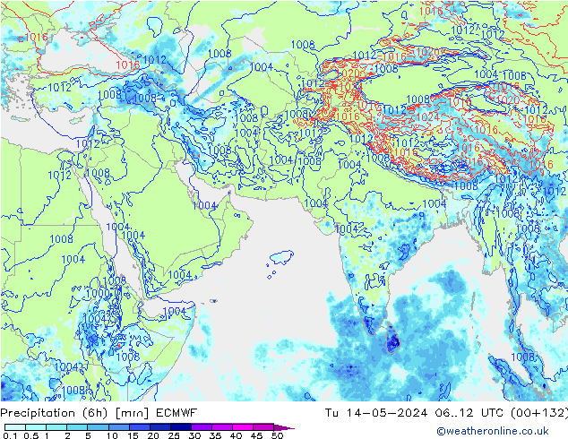 Z500/Rain (+SLP)/Z850 ECMWF Ter 14.05.2024 12 UTC