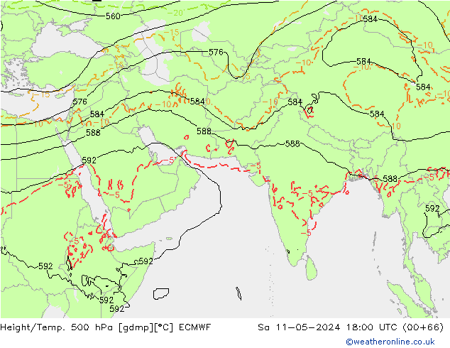 Z500/Rain (+SLP)/Z850 ECMWF so. 11.05.2024 18 UTC