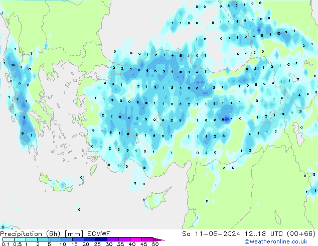 Z500/Rain (+SLP)/Z850 ECMWF sáb 11.05.2024 18 UTC