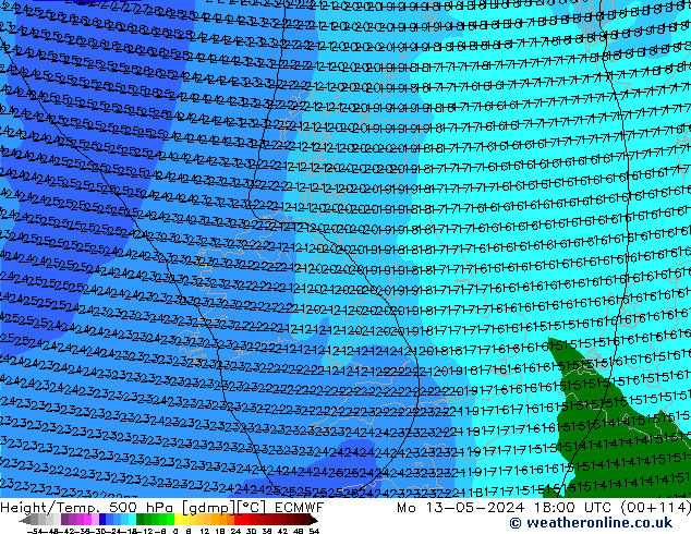 Z500/Rain (+SLP)/Z850 ECMWF Seg 13.05.2024 18 UTC