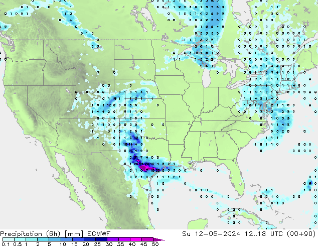 Z500/Rain (+SLP)/Z850 ECMWF Su 12.05.2024 18 UTC