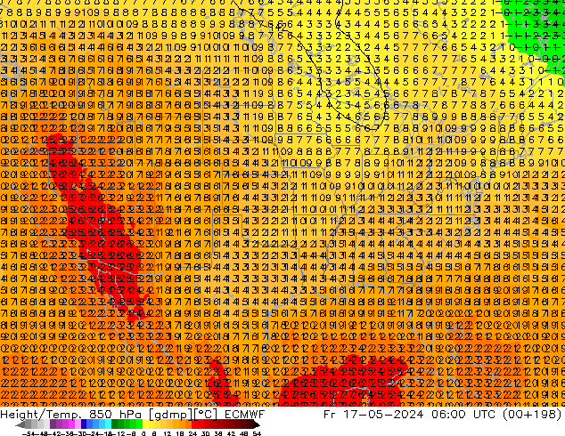 Géop./Temp. 850 hPa ECMWF ven 17.05.2024 06 UTC