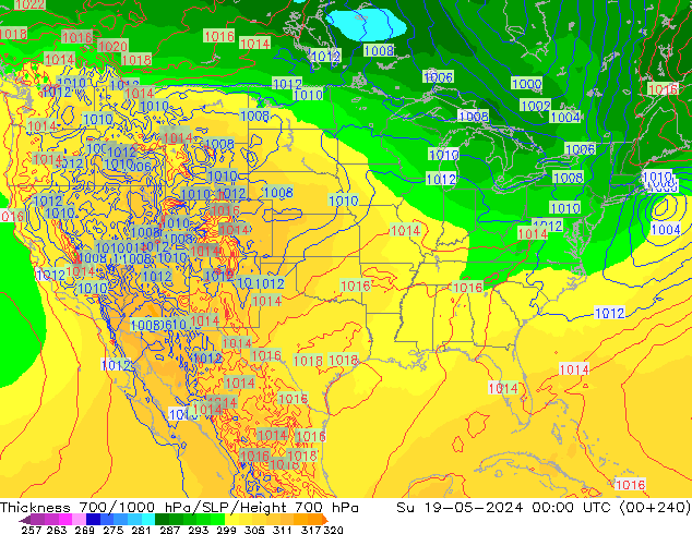 Thck 700-1000 hPa ECMWF Su 19.05.2024 00 UTC