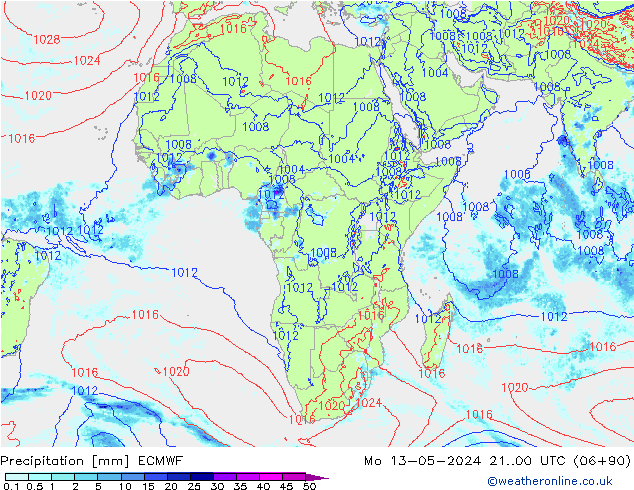 Yağış ECMWF Pzt 13.05.2024 00 UTC