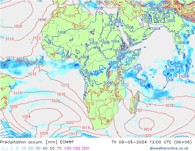 Precipitation accum. ECMWF Th 09.05.2024 12 UTC