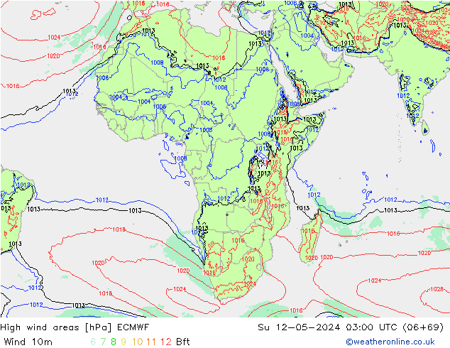 High wind areas ECMWF Dom 12.05.2024 03 UTC