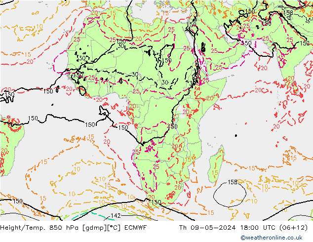 Z500/Rain (+SLP)/Z850 ECMWF Qui 09.05.2024 18 UTC