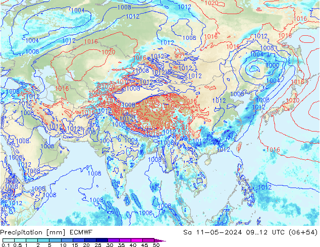 Precipitation ECMWF Sa 11.05.2024 12 UTC