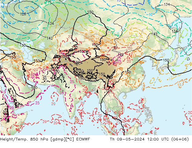 Z500/Regen(+SLP)/Z850 ECMWF do 09.05.2024 12 UTC