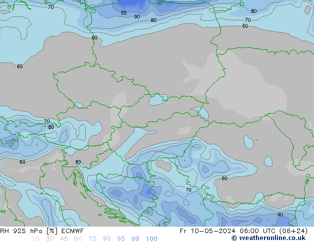 RH 925 hPa ECMWF Fr 10.05.2024 06 UTC