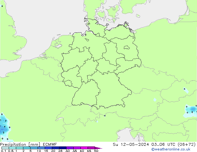 Precipitation ECMWF Su 12.05.2024 06 UTC