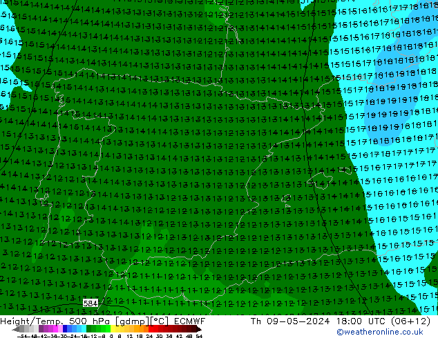 Z500/Regen(+SLP)/Z850 ECMWF do 09.05.2024 18 UTC