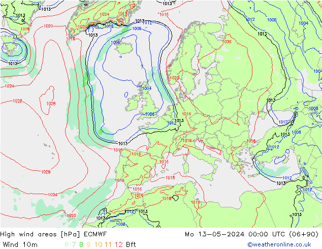 Sturmfelder ECMWF Mo 13.05.2024 00 UTC