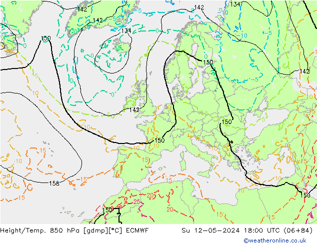 Z500/Rain (+SLP)/Z850 ECMWF Su 12.05.2024 18 UTC