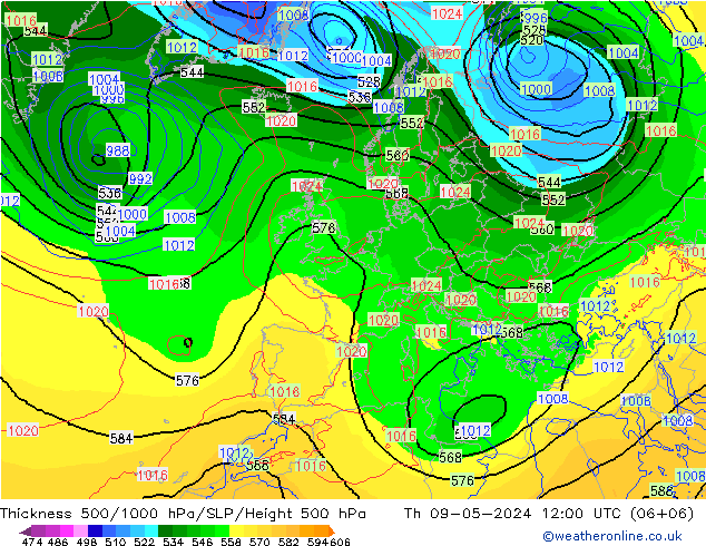 Thck 500-1000hPa ECMWF gio 09.05.2024 12 UTC