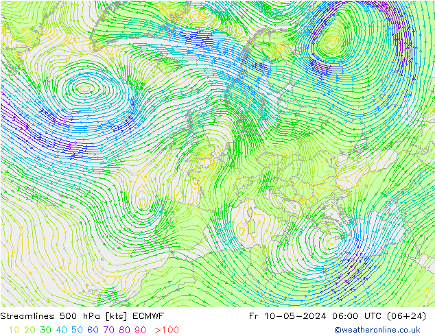 风 500 hPa ECMWF 星期五 10.05.2024 06 UTC