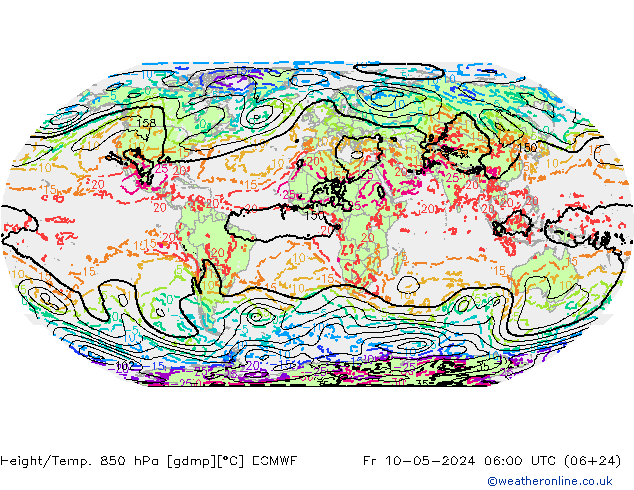 Z500/Rain (+SLP)/Z850 ECMWF 星期五 10.05.2024 06 UTC