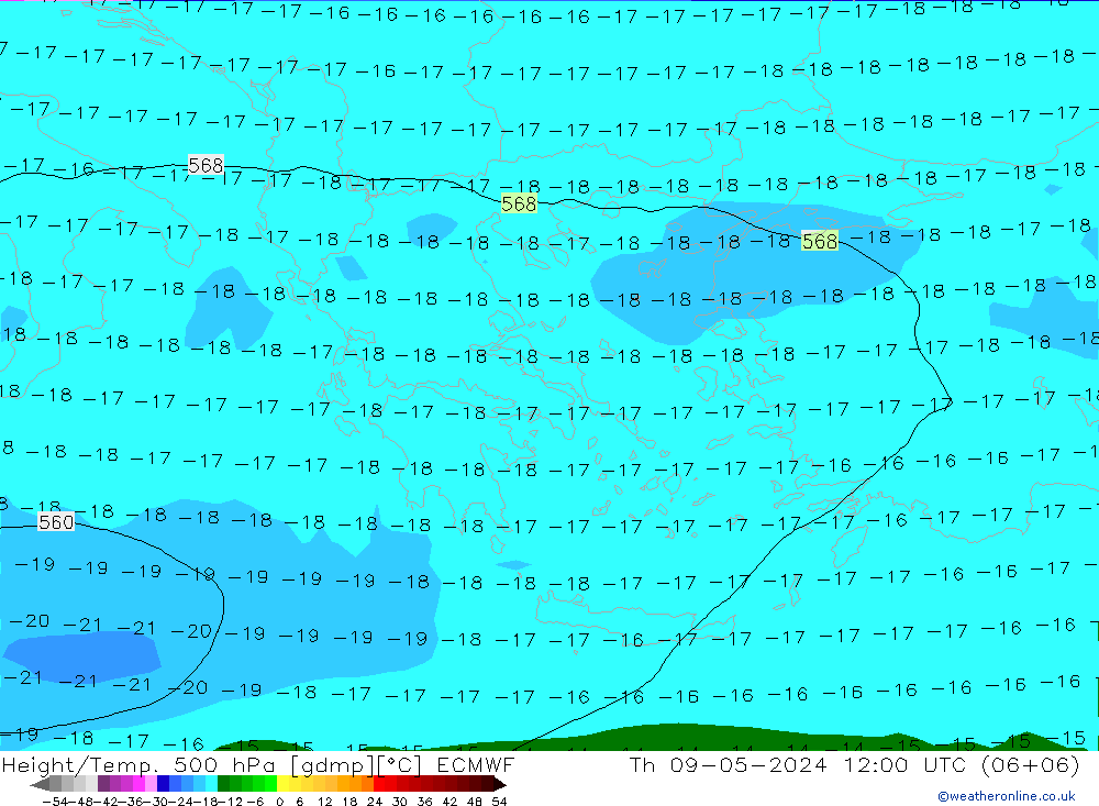 Z500/Yağmur (+YB)/Z850 ECMWF Per 09.05.2024 12 UTC