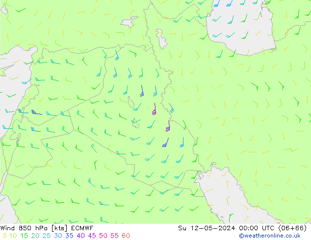 Wind 850 hPa ECMWF Su 12.05.2024 00 UTC