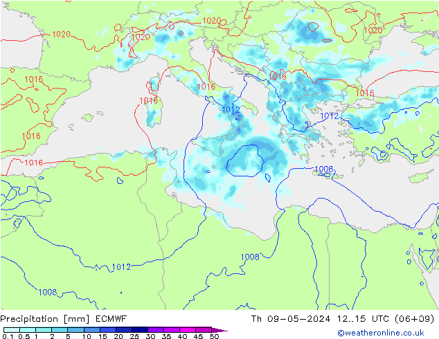 precipitação ECMWF Qui 09.05.2024 15 UTC